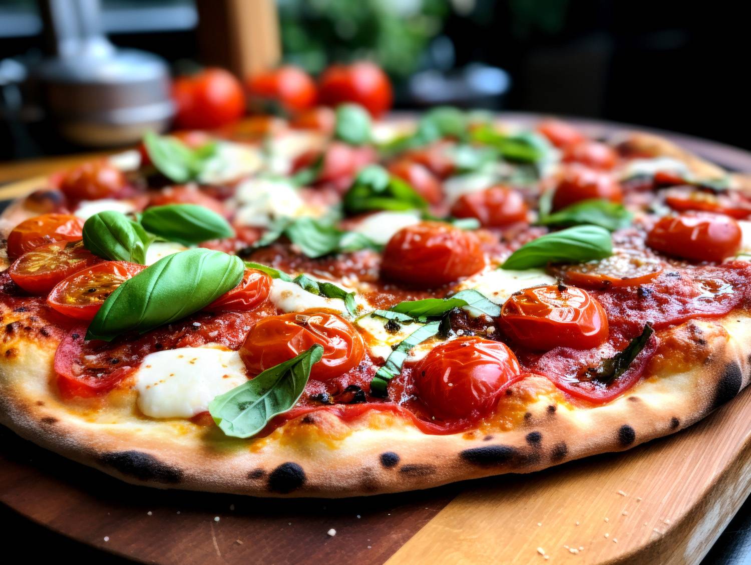Pizza tomates basilic